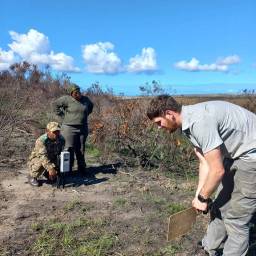 Setting up camera traps for the Overberg survey